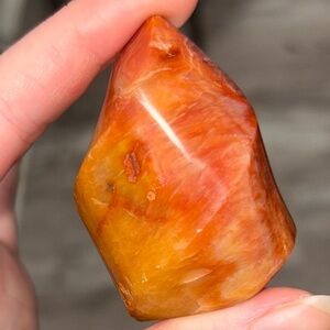 Carnellian Polished Red and Orange Flame Stone Decor